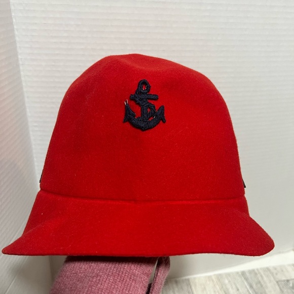 glamour felt Accessories - Glamour felt vintage felt hat red with anchors, union made woman’s